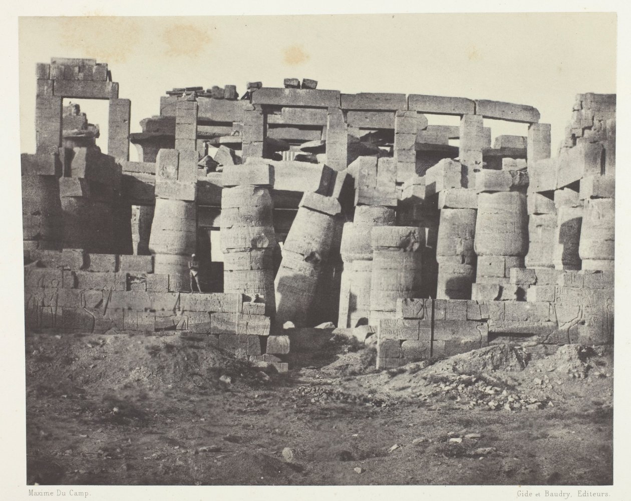 Palazzo di Karnak, Sala Ipostila vista da Nord; Tebe da Maxime Du Camp