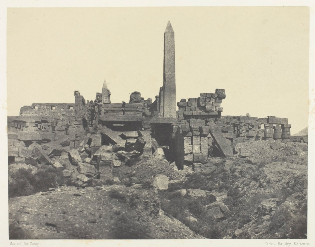 Palazzo di Karnak, Santuario di Granito e Sala Ipostila; Tebe da Maxime Du Camp