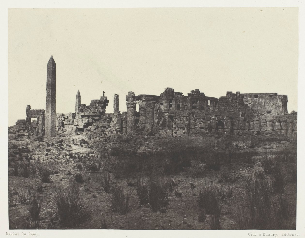 Palazzo di Karnak, vista generale delle rovine, presa a nord; Tebe da Maxime Du Camp