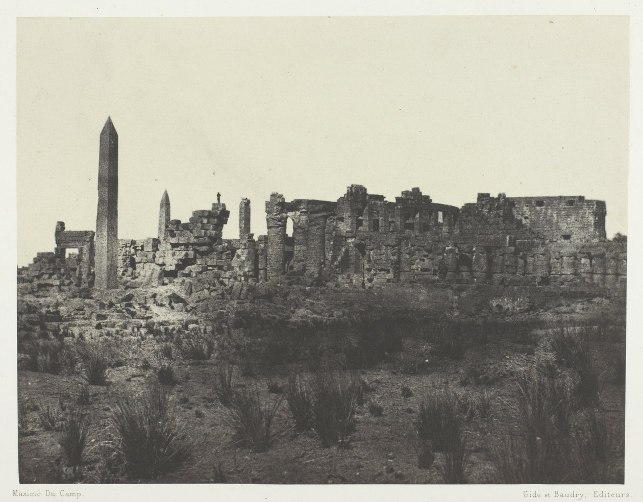 Palazzo di Karnak, vista generale delle rovine, presa a nord; Tebe da Maxime Du Camp