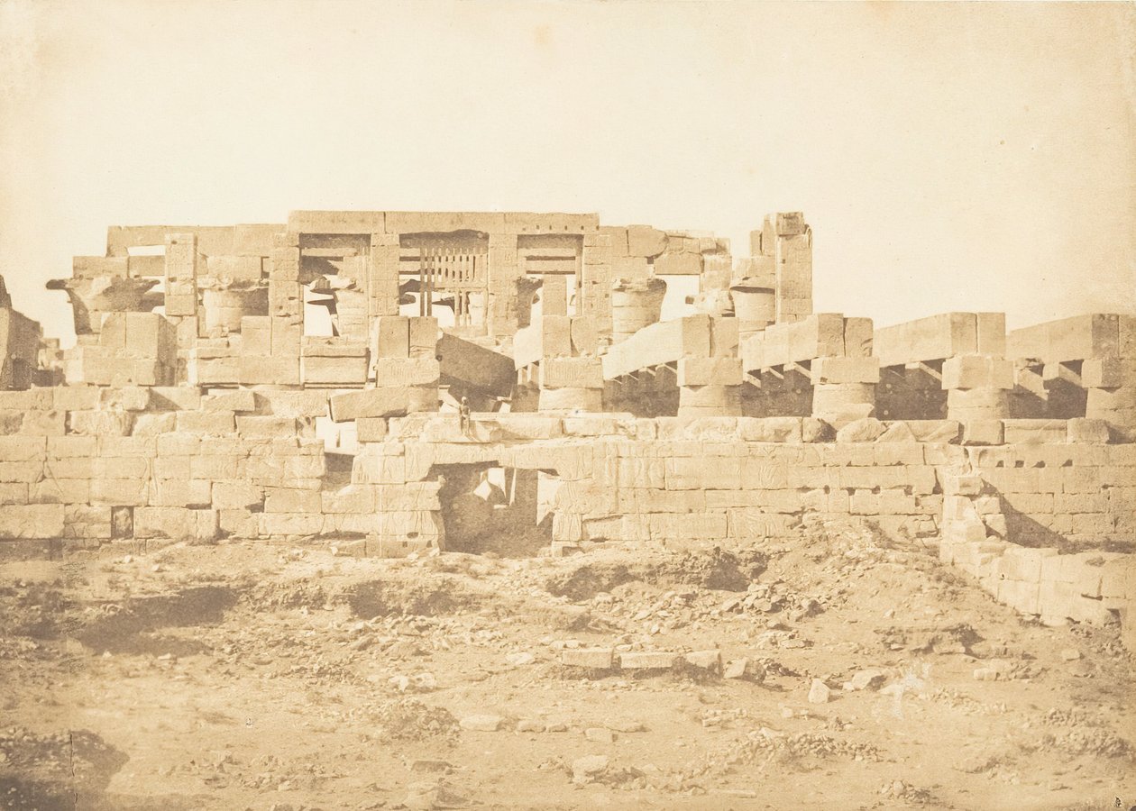 Porta meridionale della Sala Ipostila del Palazzo di Karnac Tebe, 1849-50 da Maxime Du Camp