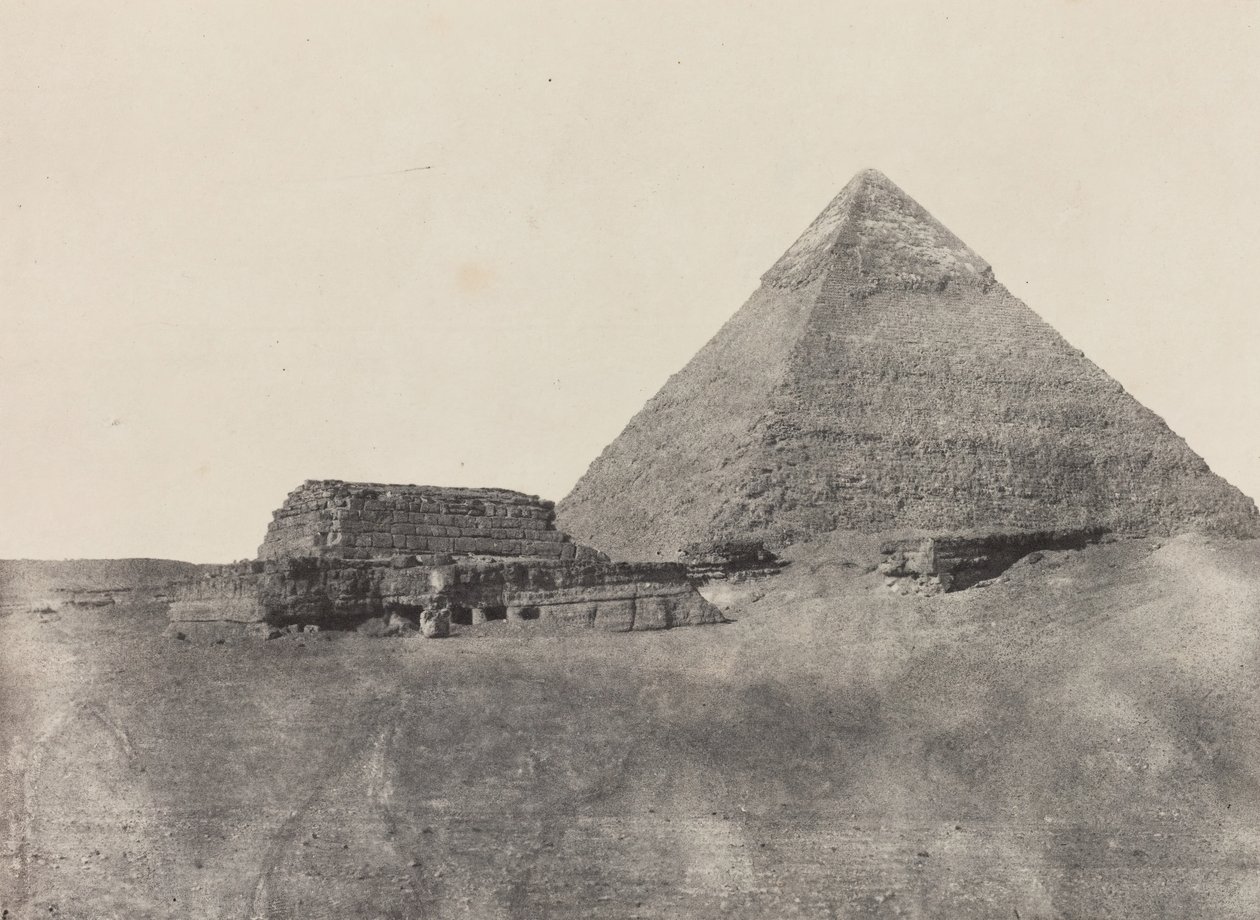 Piramide di Chefren, Egitto Medio, 1849-51, stampato 1852 da Maxime Du Camp
