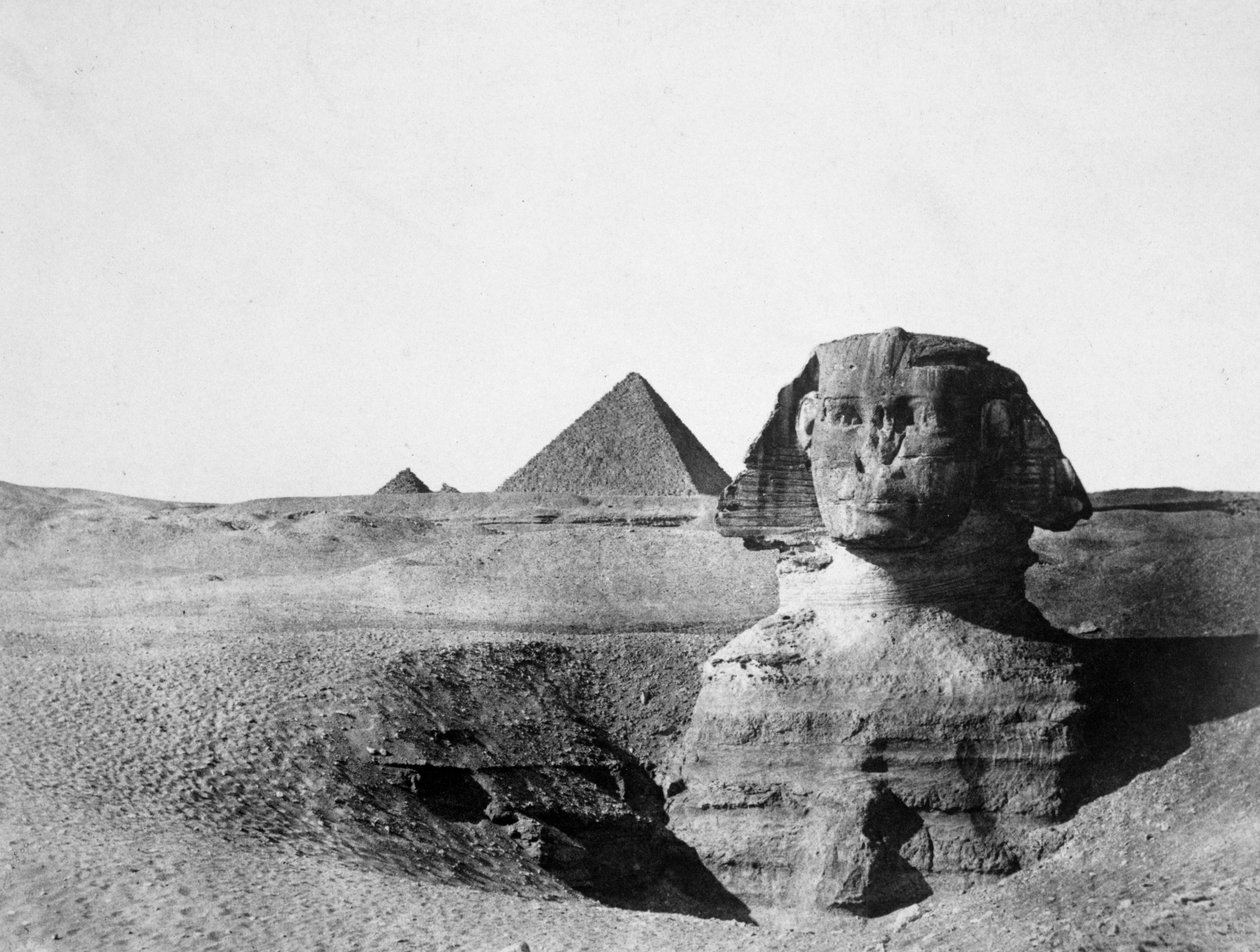 La Grande Sfinge e le Piramidi di Giza, Egitto, 1852 da Maxime Du Camp