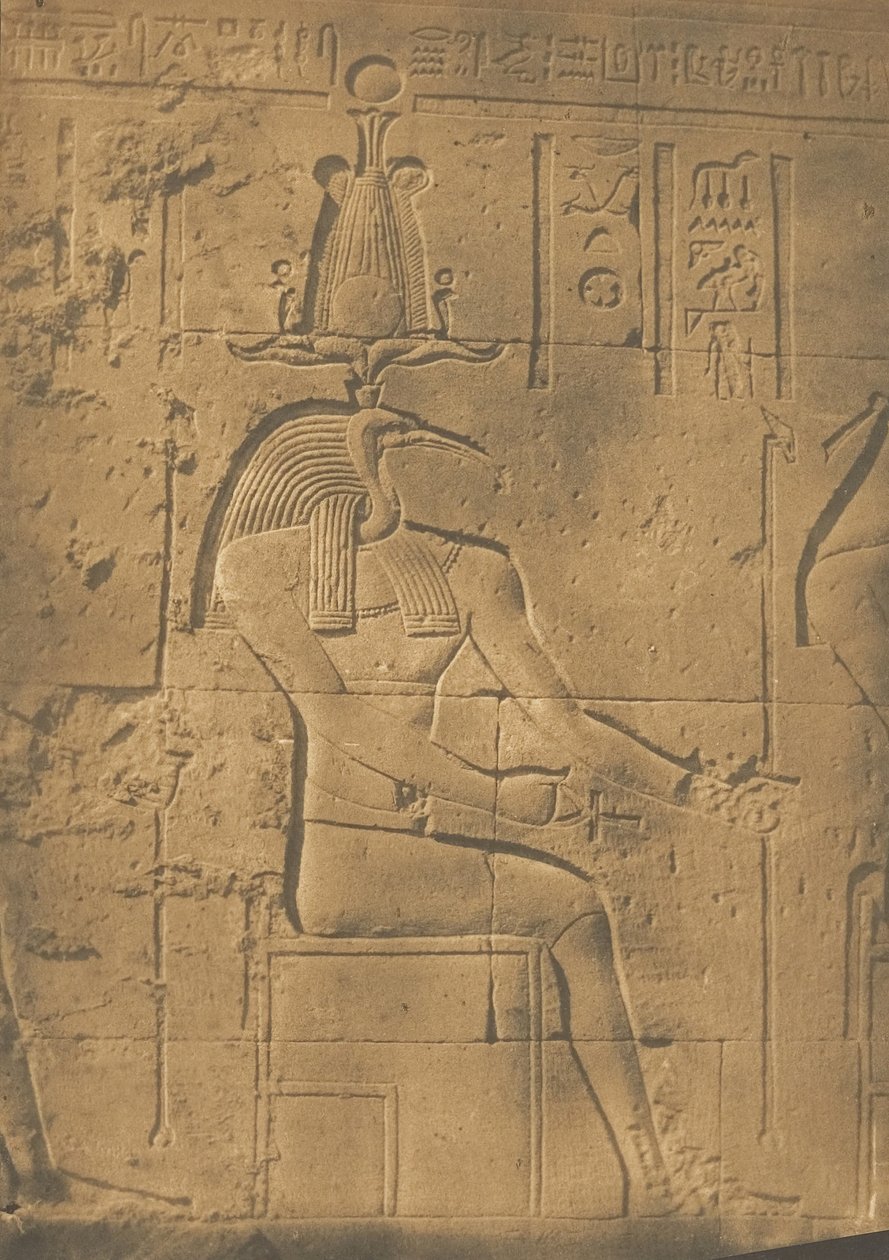 Thot Ibiocèfalo Dio delle Lettere a Philae, aprile 1850 da Maxime Du Camp