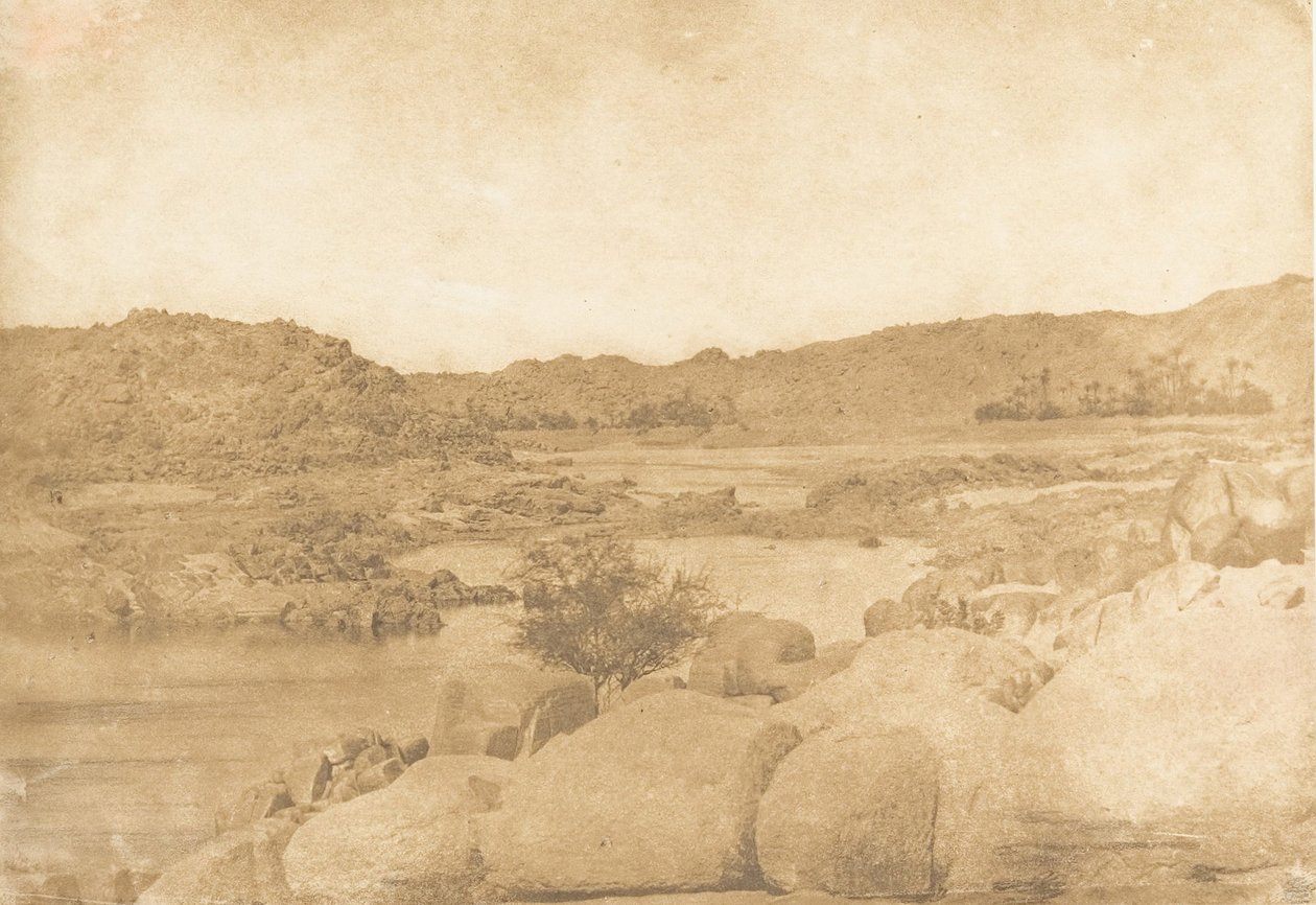 Vista presa alla prima Cataratta Riva destra, 1849-50 da Maxime Du Camp