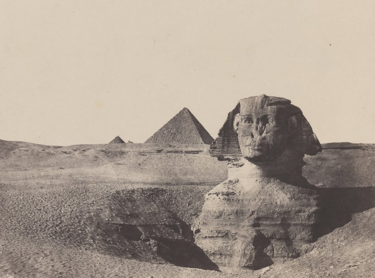 Egitto Medio, La Sfinge, dicembre 1849, stampato 1852 da Maxime Du Camp