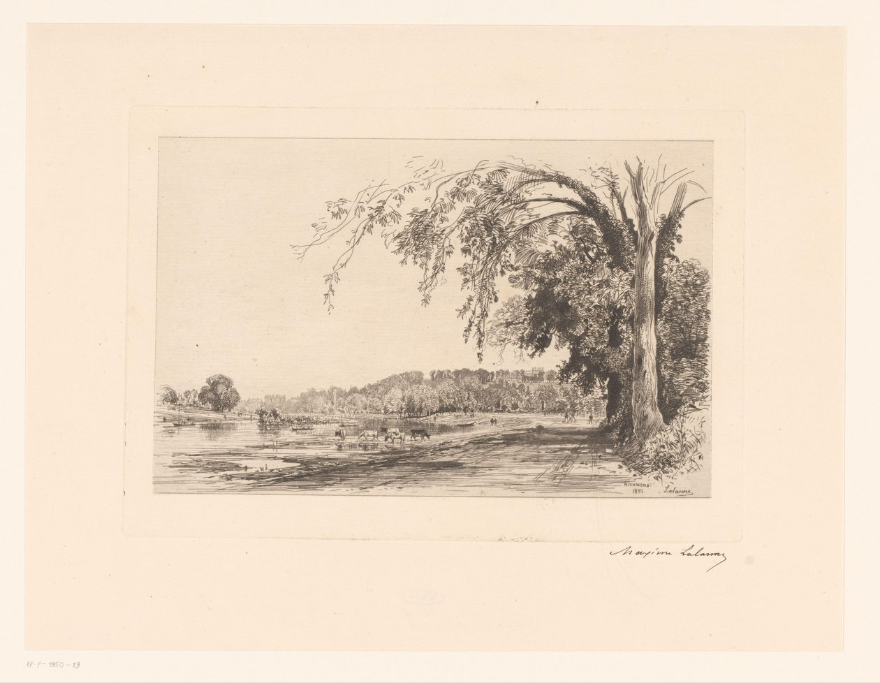 Vista di Richmond da Maxime François Antoine Lalanne (signed by artist)