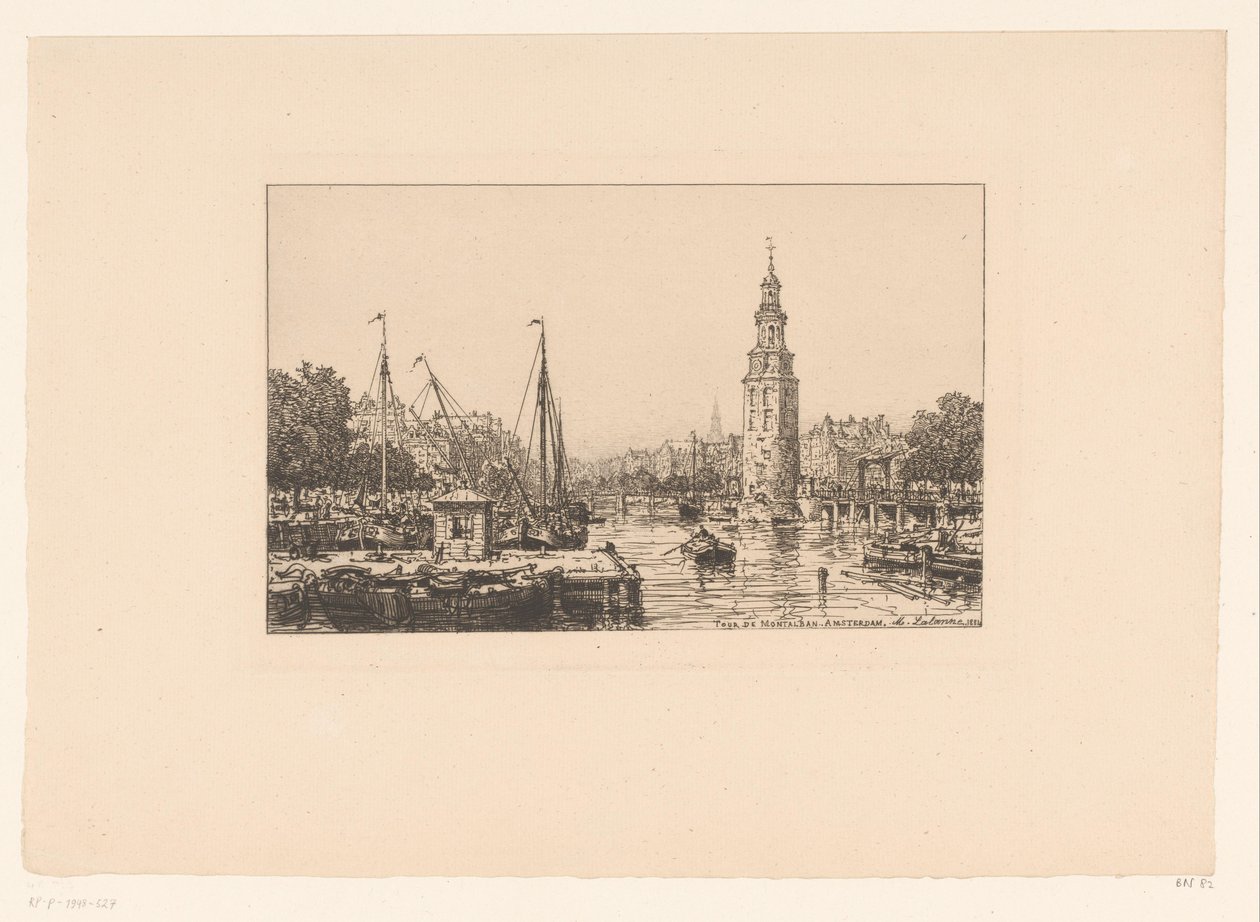 Veduta della Montelbaanstoren ad Amsterdam da Maxime François Antoine Lalanne