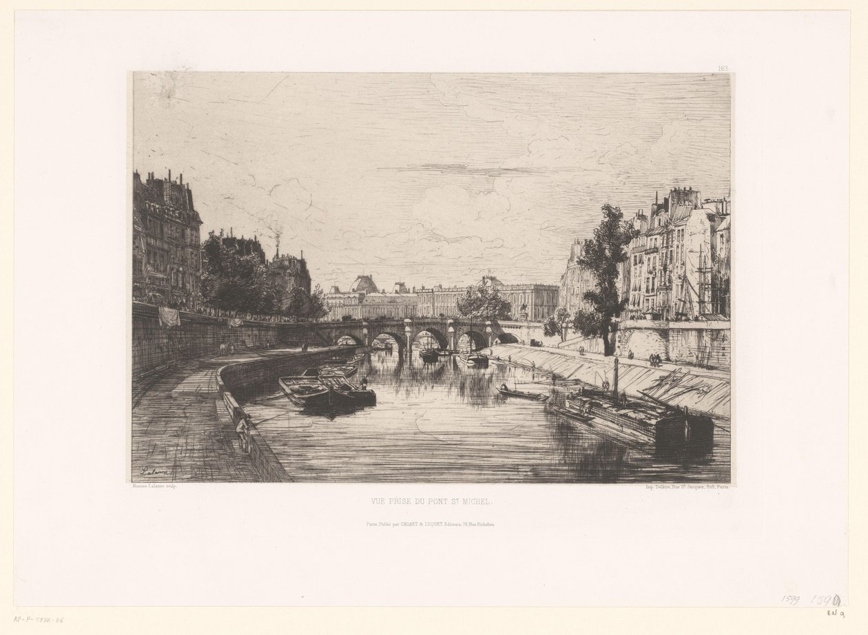 Vista del Pont Saint-Michel a Parigi da Maxime François Antoine Lalanne