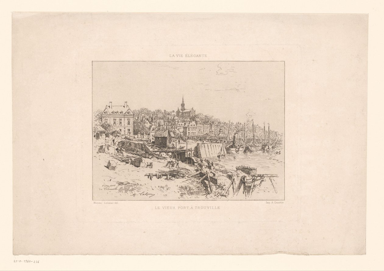 Veduta del porto di Trouville da Maxime François Antoine Lalanne