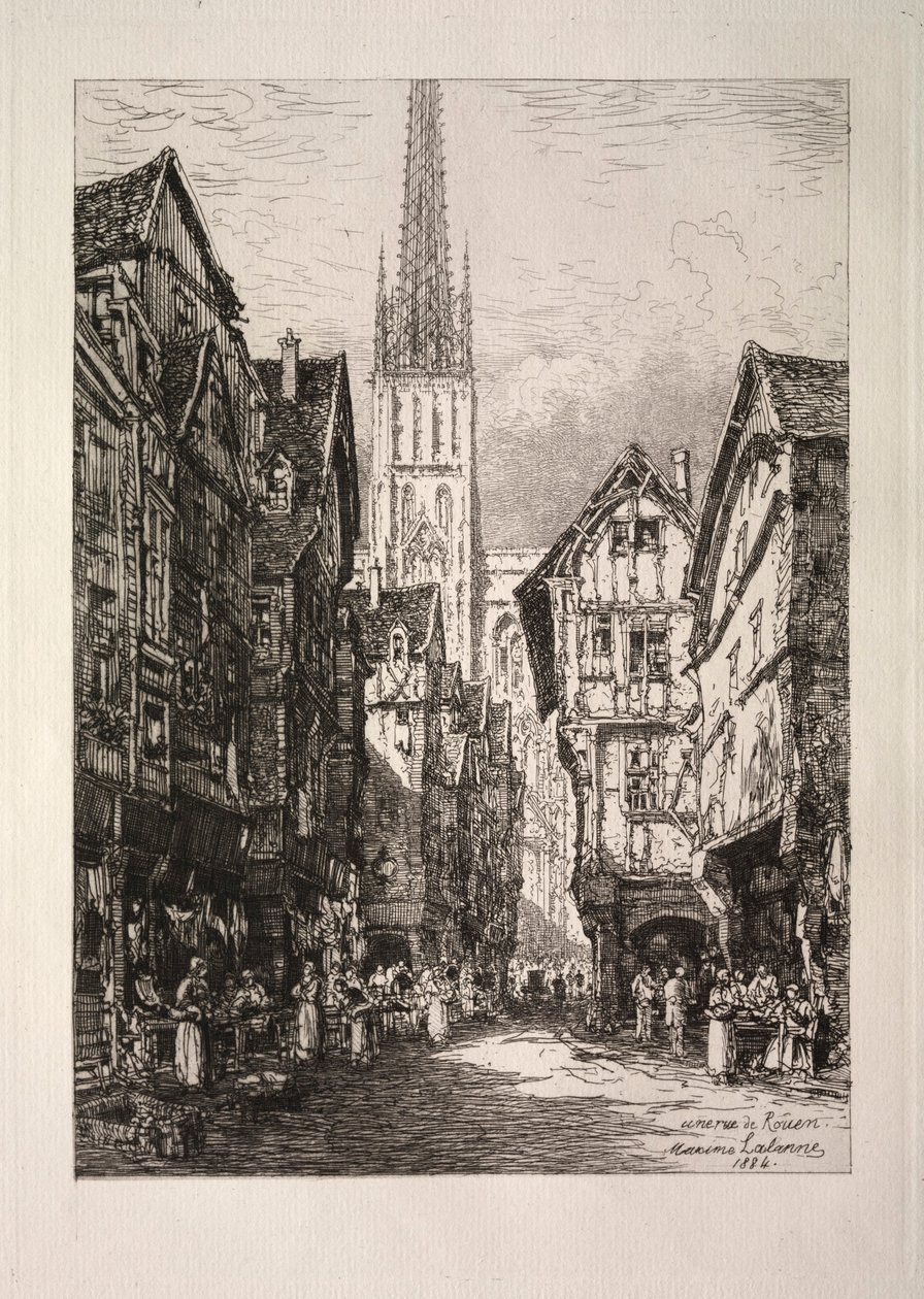 Una strada di Rouen da Maxime Lalanne
