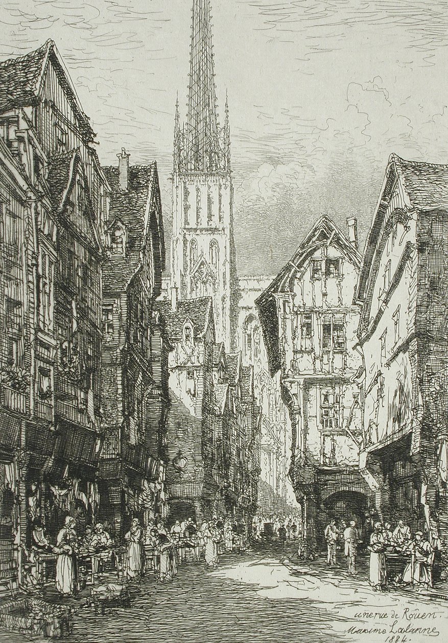 Una strada a Rouen da Maxime Lalanne