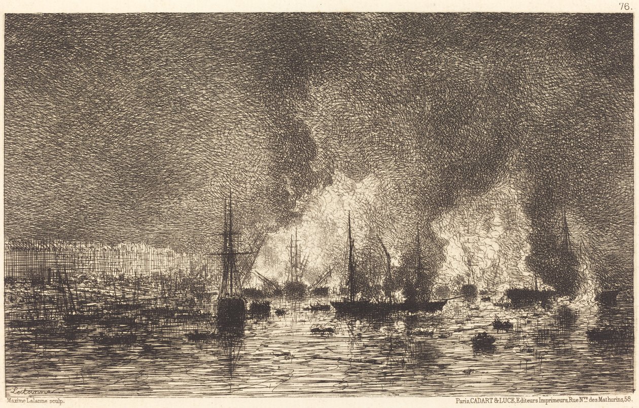 Incendio nel porto di Bordeaux da Maxime Lalanne