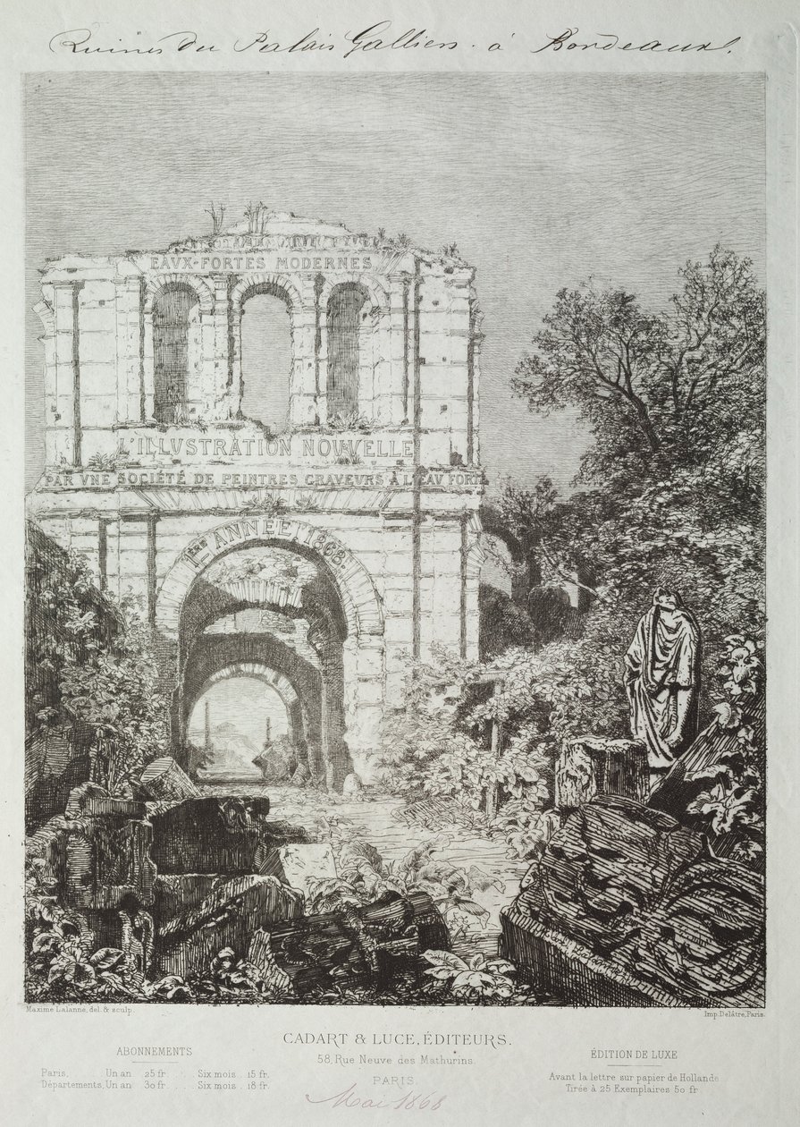 Rovine del Palazzo di Gallieno a Bordeaux da Maxime Lalanne