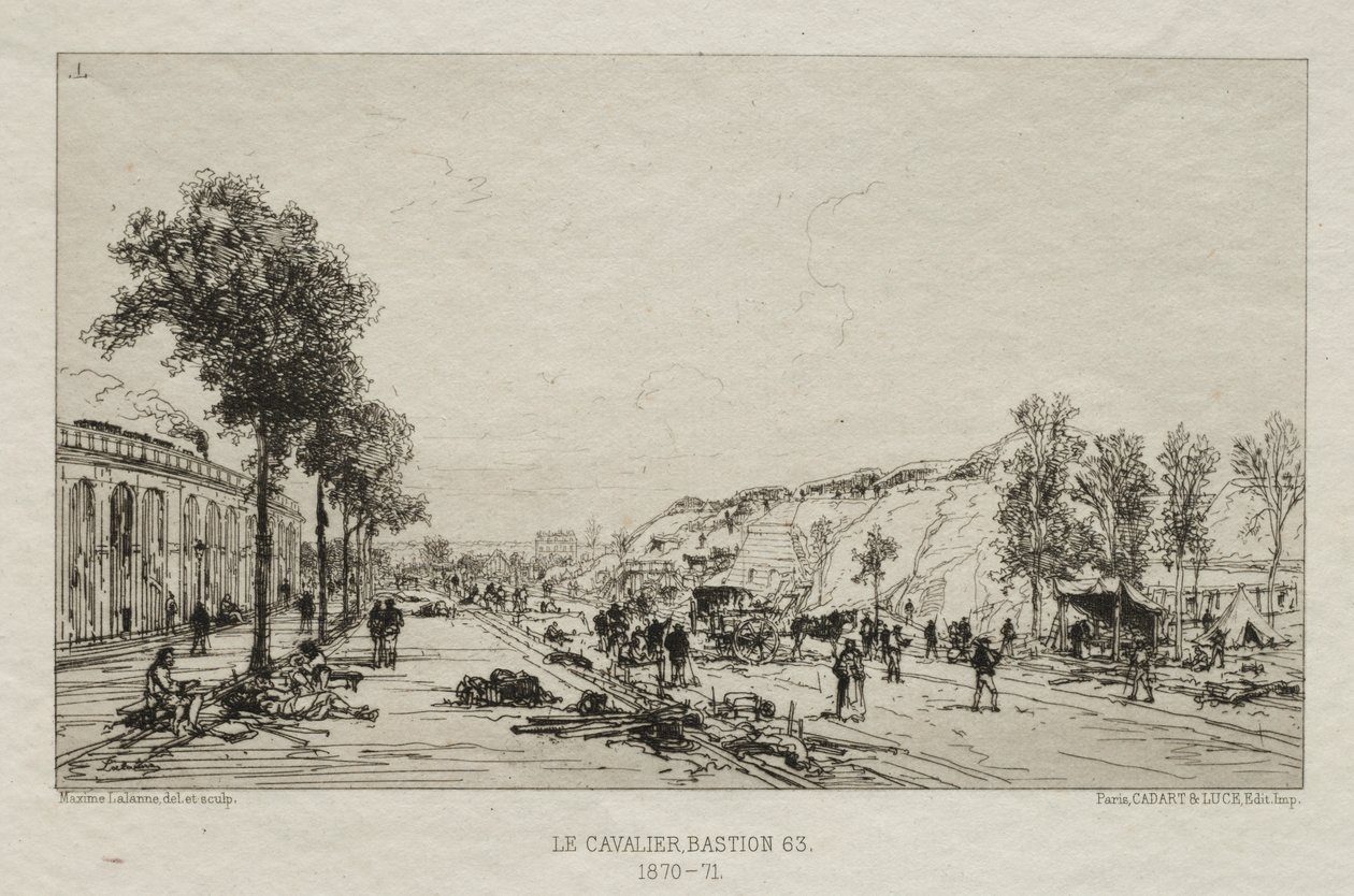 Souvenirs artistiques du Siège de Paris: Le Cavalie (Bastion 63) da Maxime Lalanne