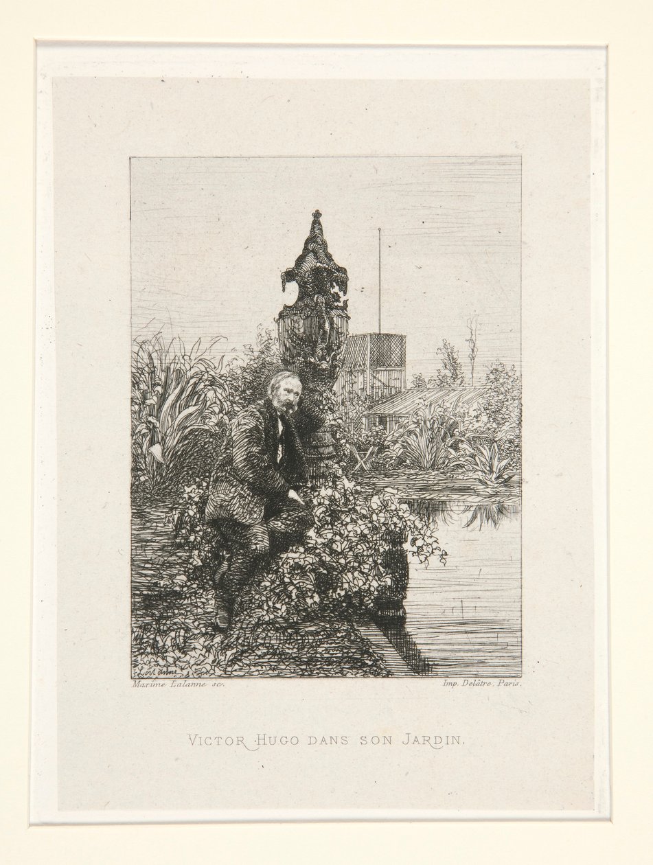 Victor Hugo nel suo giardino, pl. 12 dalla suite Chez Victor Hugo da Maxime Lalanne