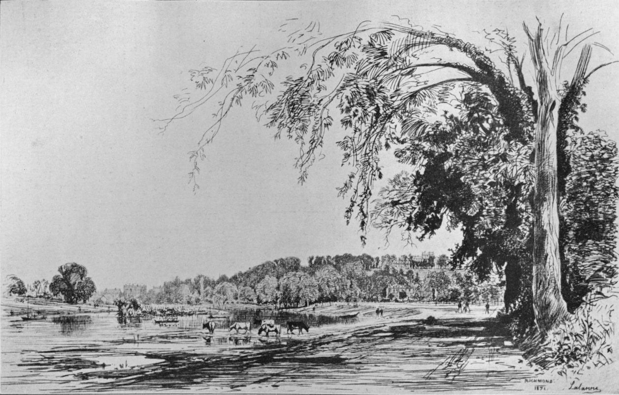 Vista di Richmond dal Tamigi, 1871 da Maxime Lalanne