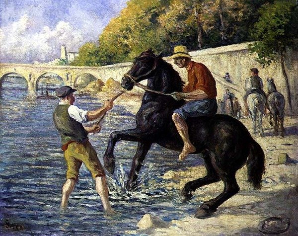 Lavare i Cavalli, c.1910 da Maximilien Luce