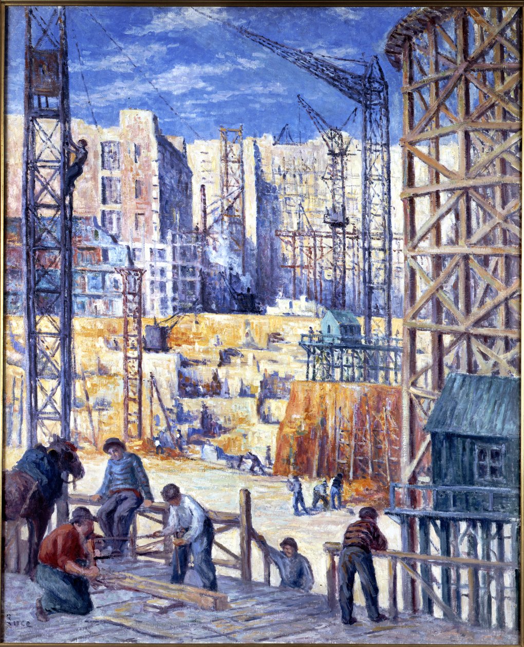 Cantiere a Parigi, quai de Passy, 1907 da Maximilien Luce