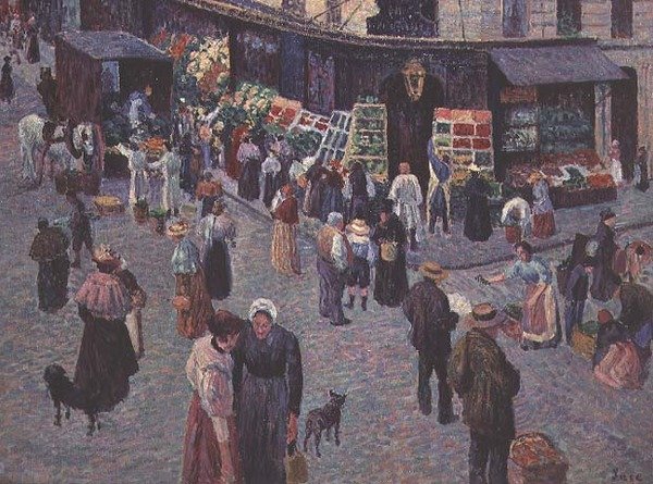 La Rue des Abbesses da Maximilien Luce