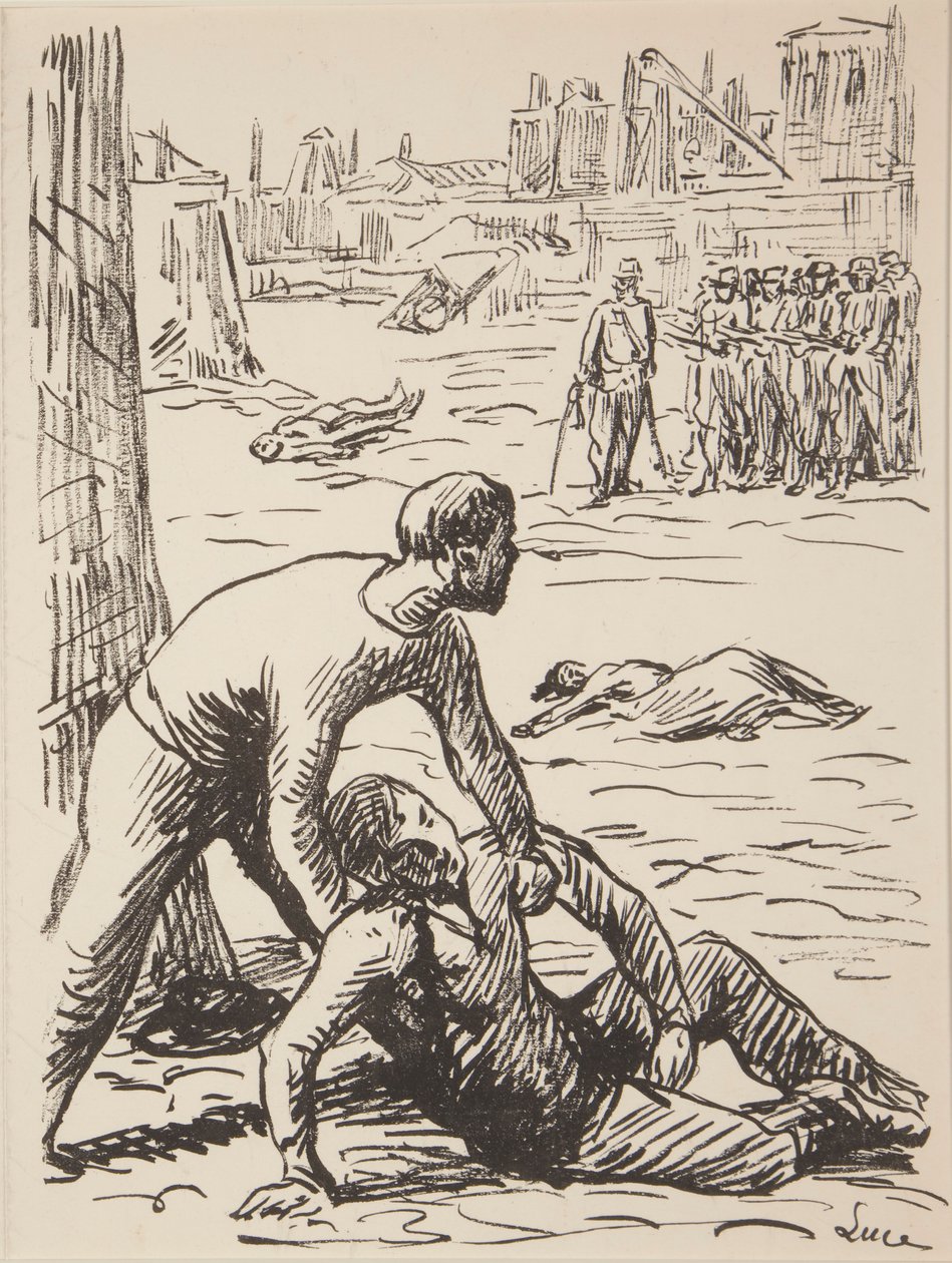 Nove stampe senza titolo di soggetti politici da Maximilien Luce