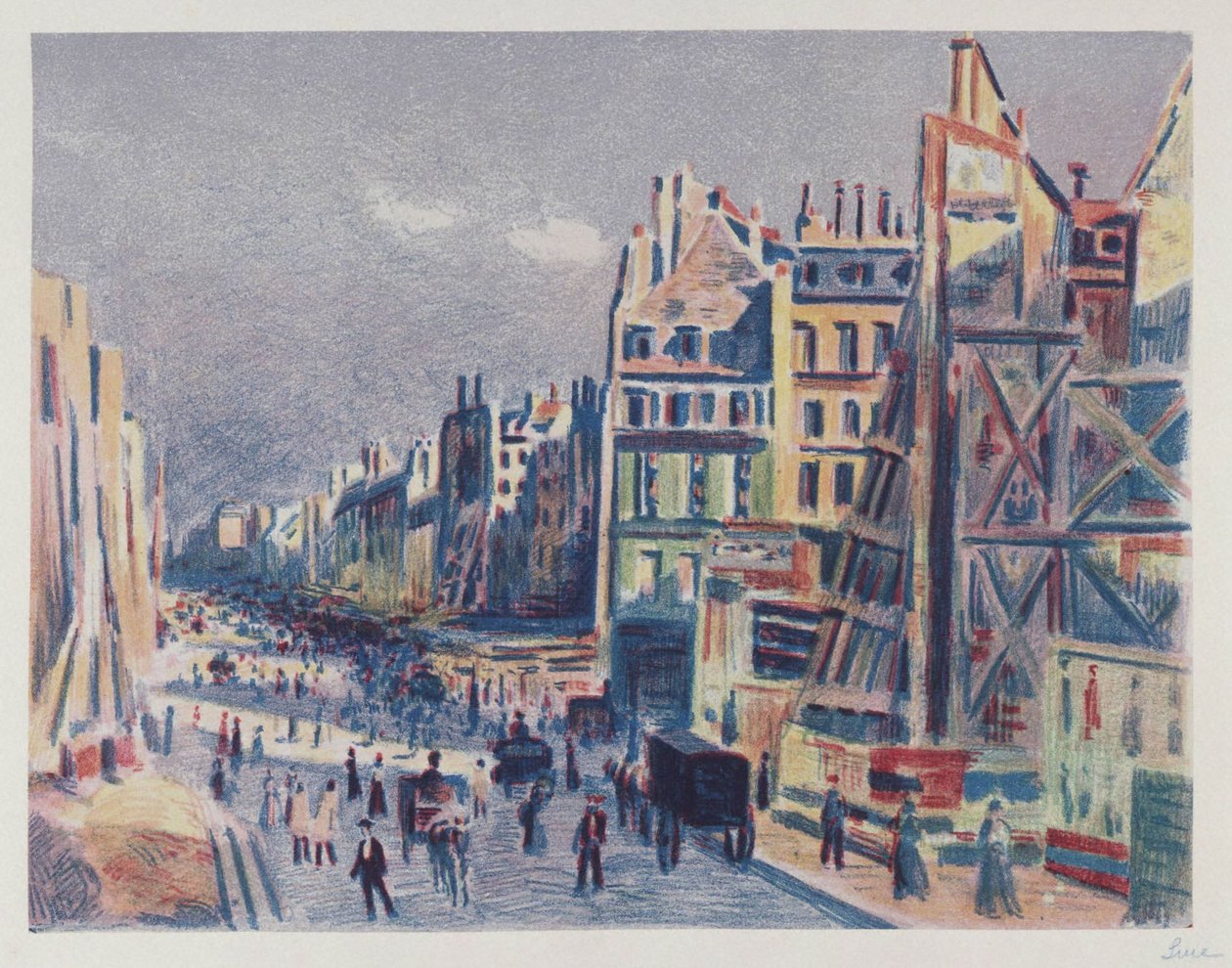 Apertura di rue Réaumur, Parigi da Maximilien Luce