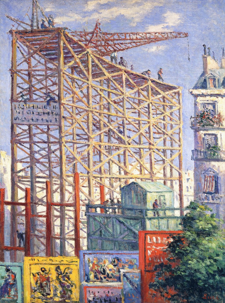 Impalcature e manifesti, c.1912 da Maximilien Luce