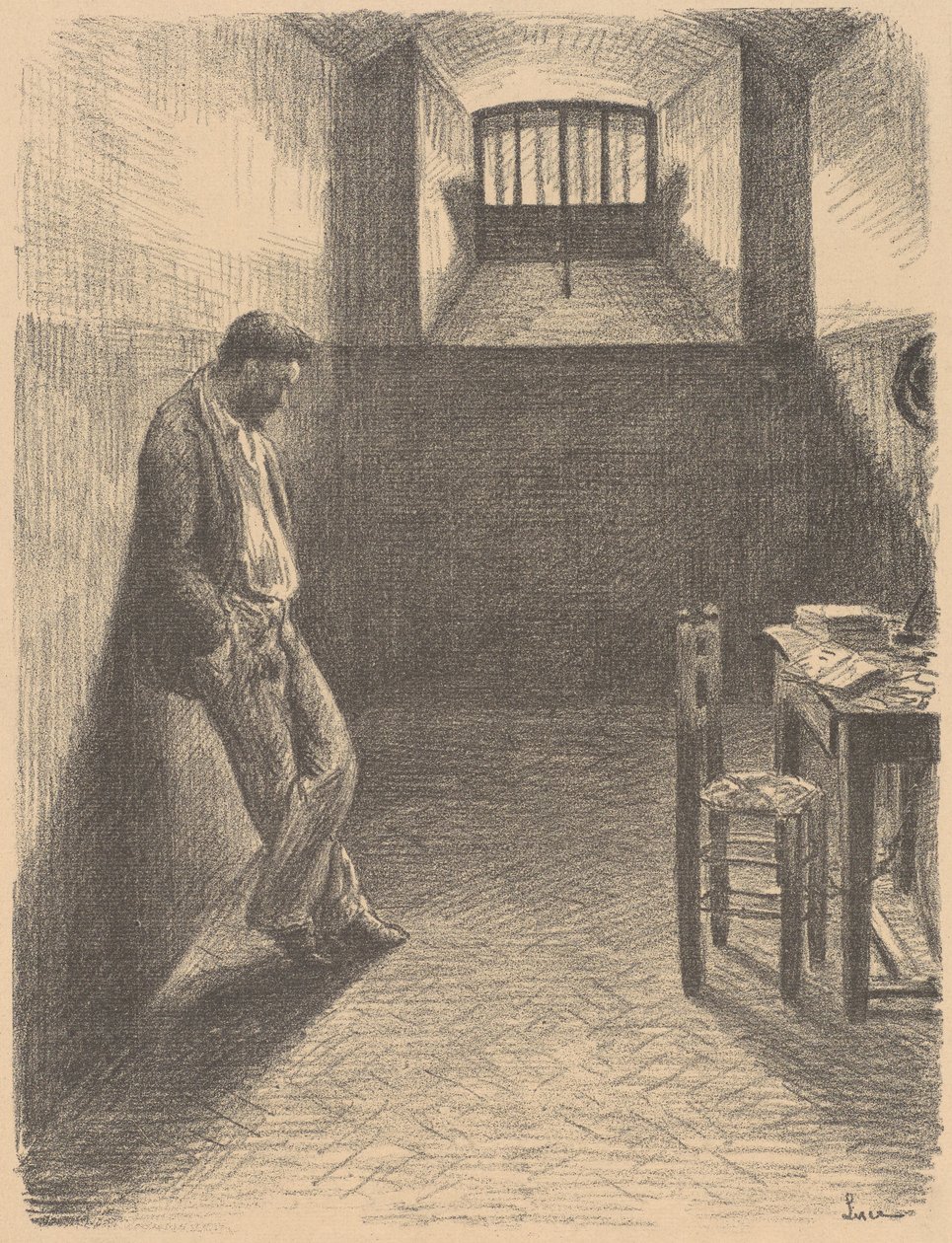 Autoritratto nella prigione di Mazas da Maximilien Luce