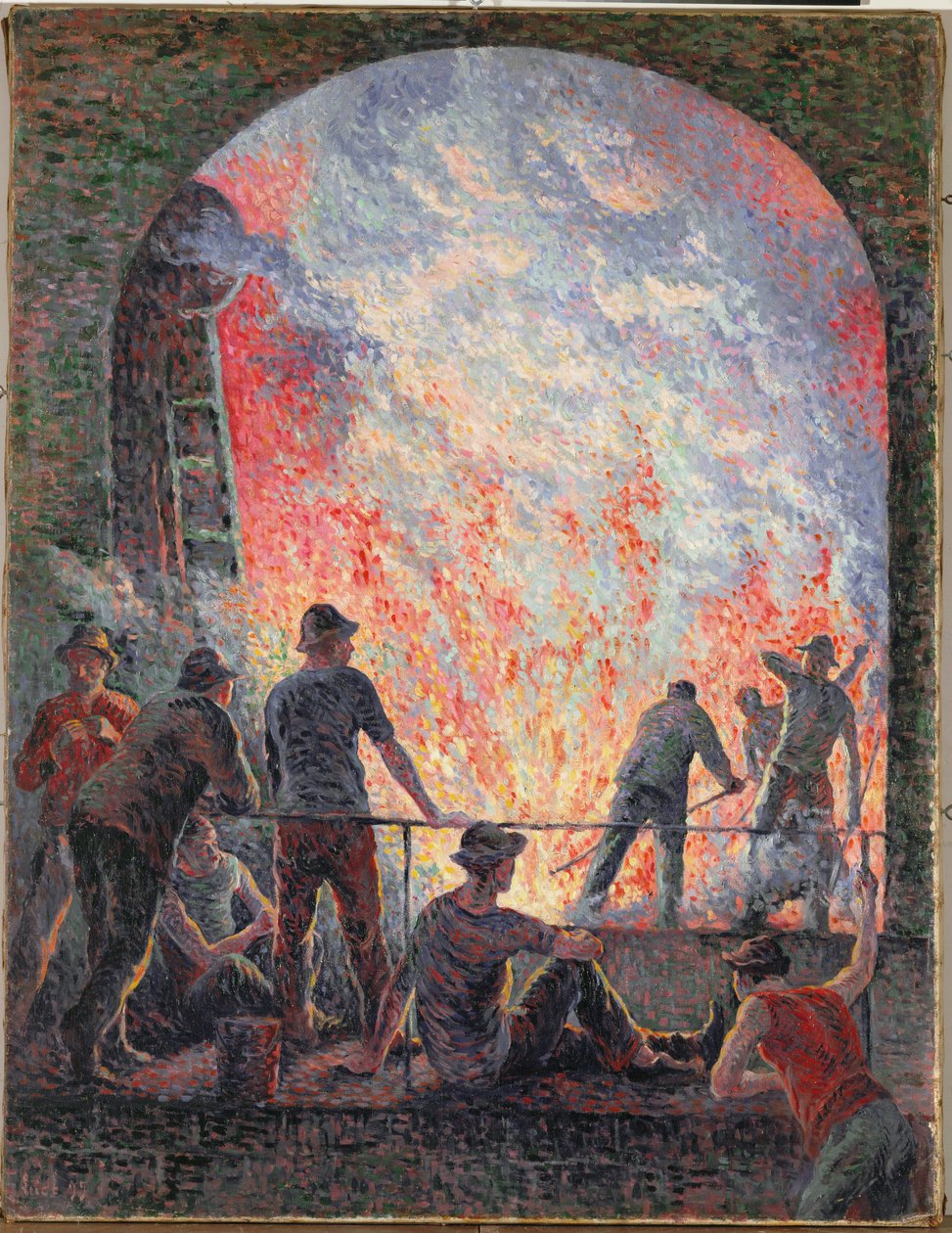 Acciaieria (olio su tela) da Maximilien Luce