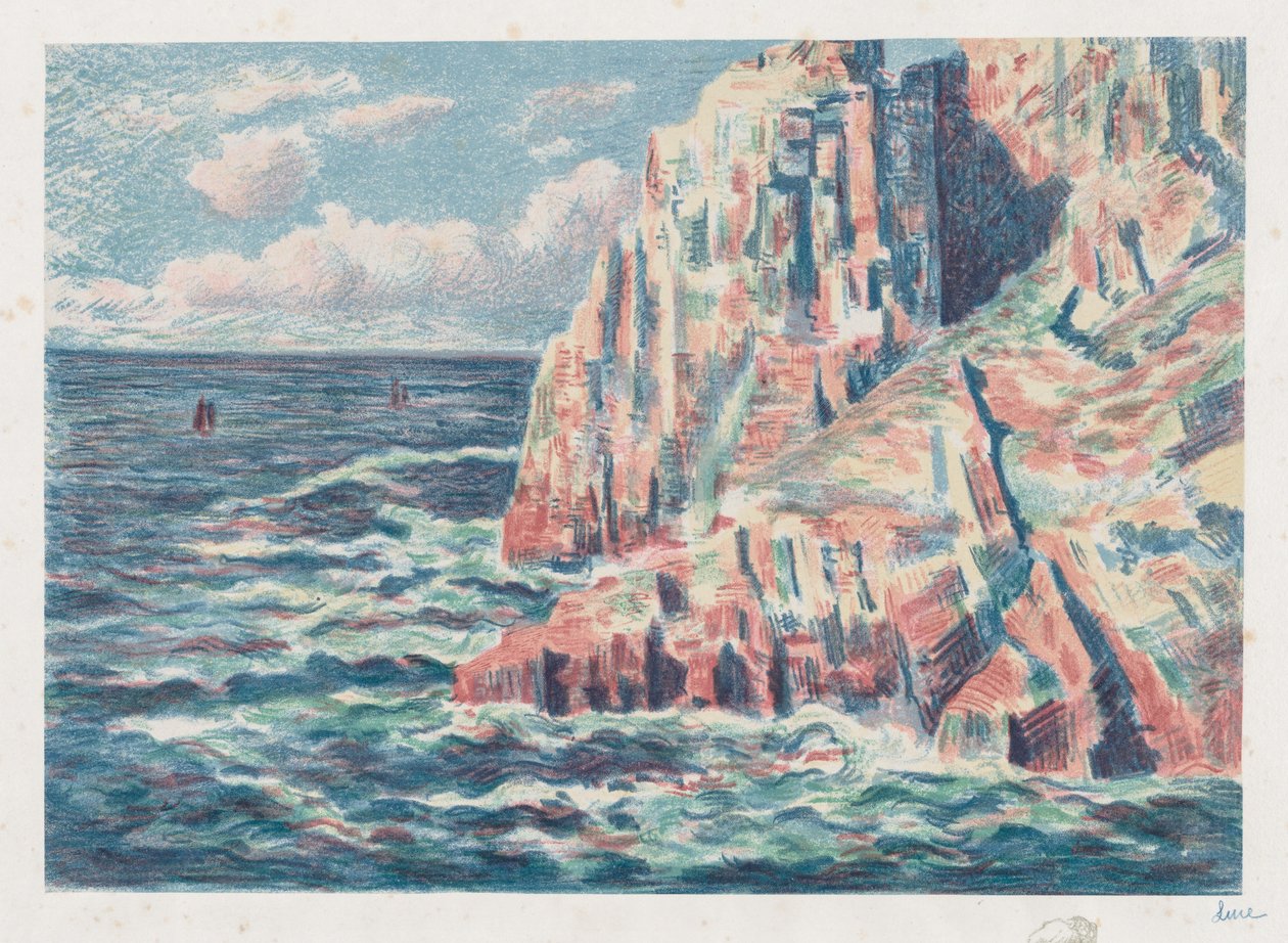 Il mare a Camaret, Le rocce rosse, 1895 da Maximilien Luce