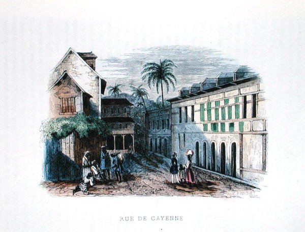 Rue de Cayenne, Guyana Francese, illustrazione da 