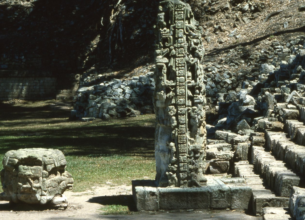 Copan, Stela N, lato ovest, Periodo Classico Tardo da Mayan