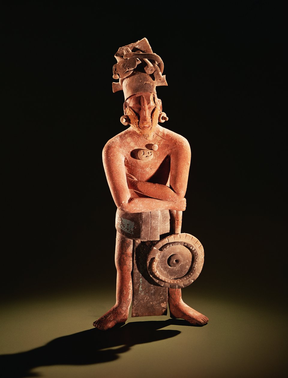 Figura di un guerriero con scudo da Mayan