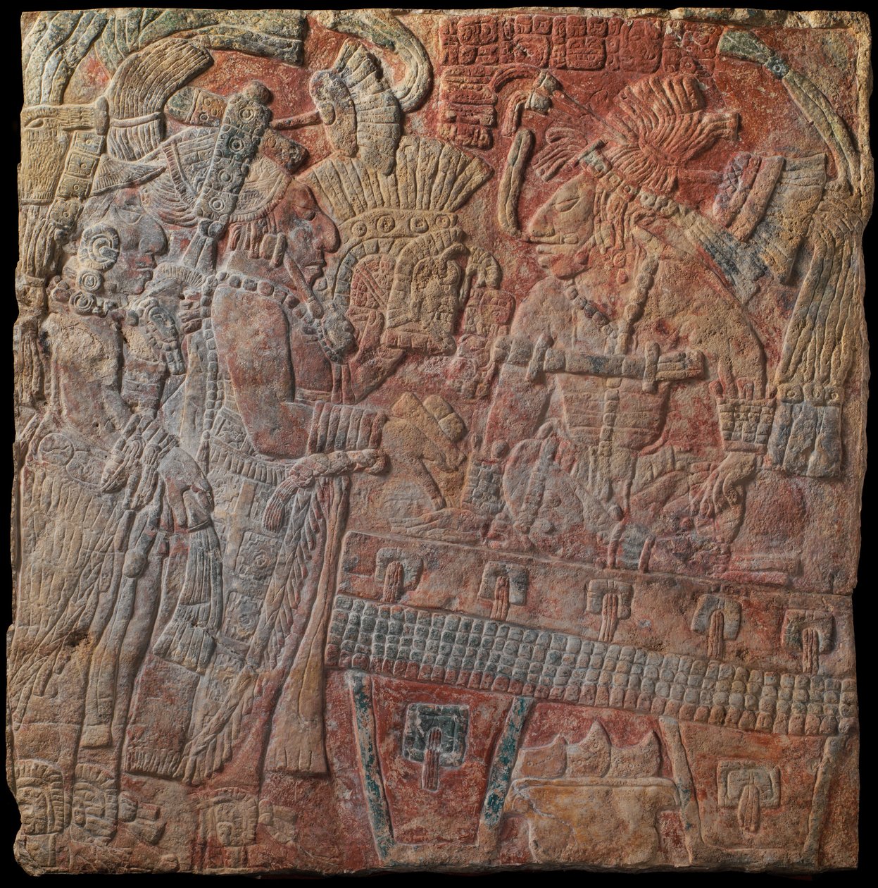 Rilievo con sovrano in trono, c.770 d.C. da Mayan