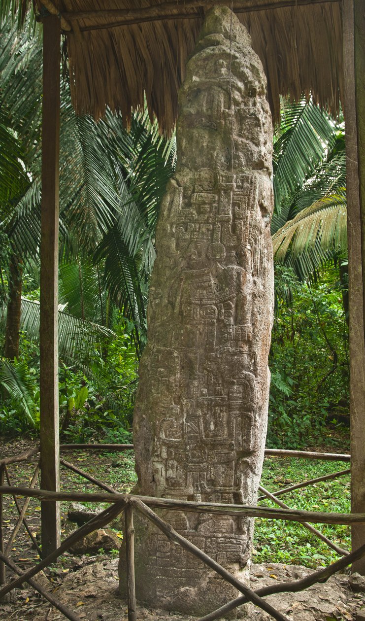 Stela 14 che raffigura un giocatore di palla in stile Maya Non-Classico, Terminal Classic da Mayan