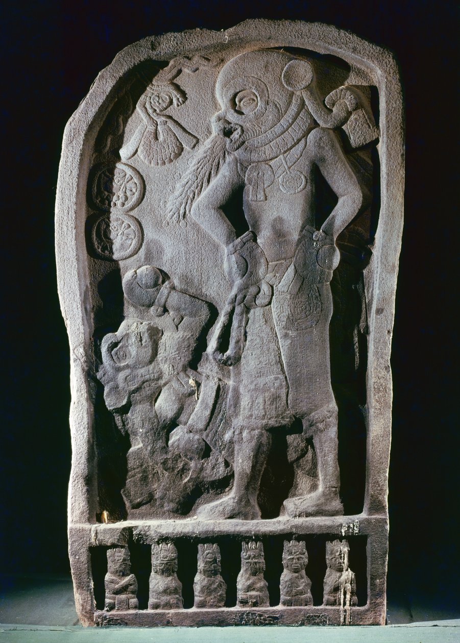 Stele raffigurante un giocatore di palla, dal Guatemala, Periodo Classico, 600-950 da Mayan