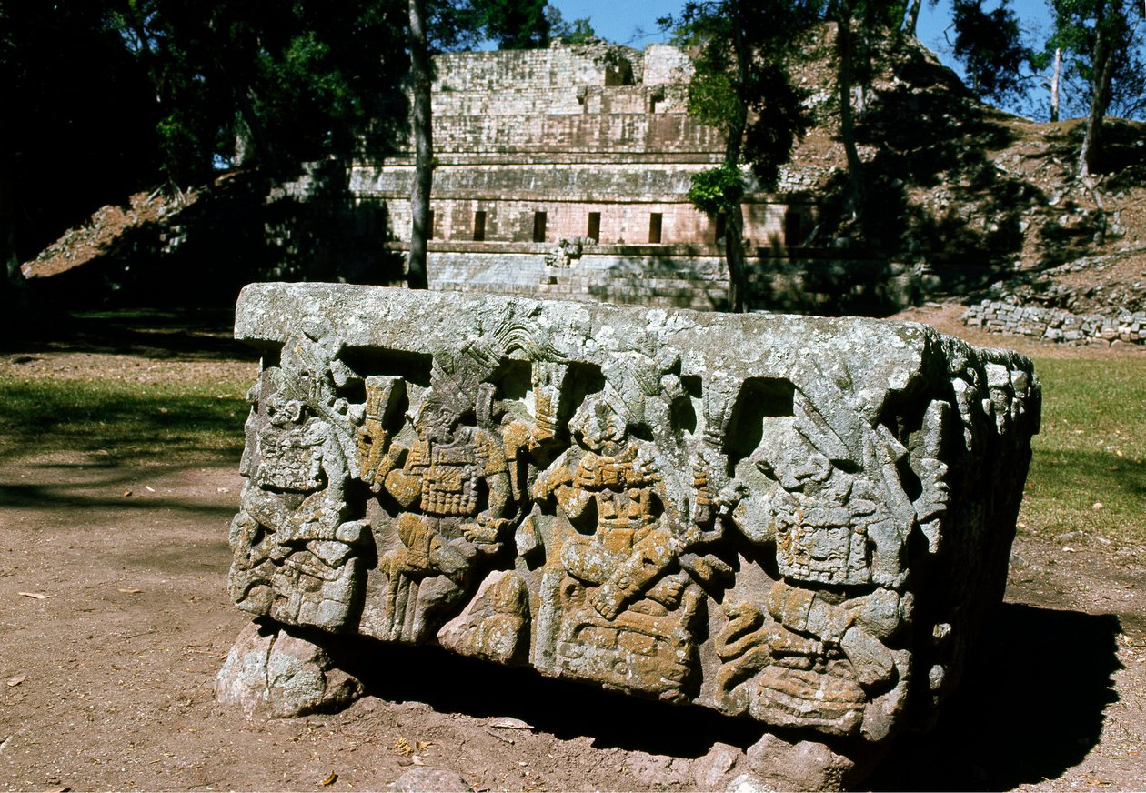 Altare Q con incoronazione del re del sole nascente, 776 d.C. da Mayan