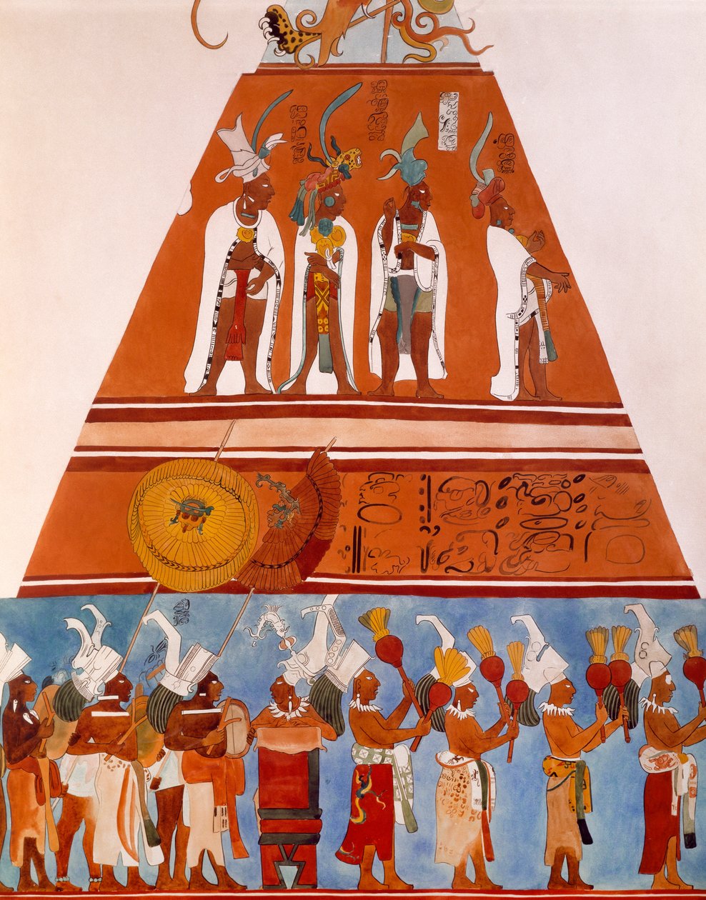 Affreschi a Bonampak, Chiapas (Messico). (dettaglio) da Mayan