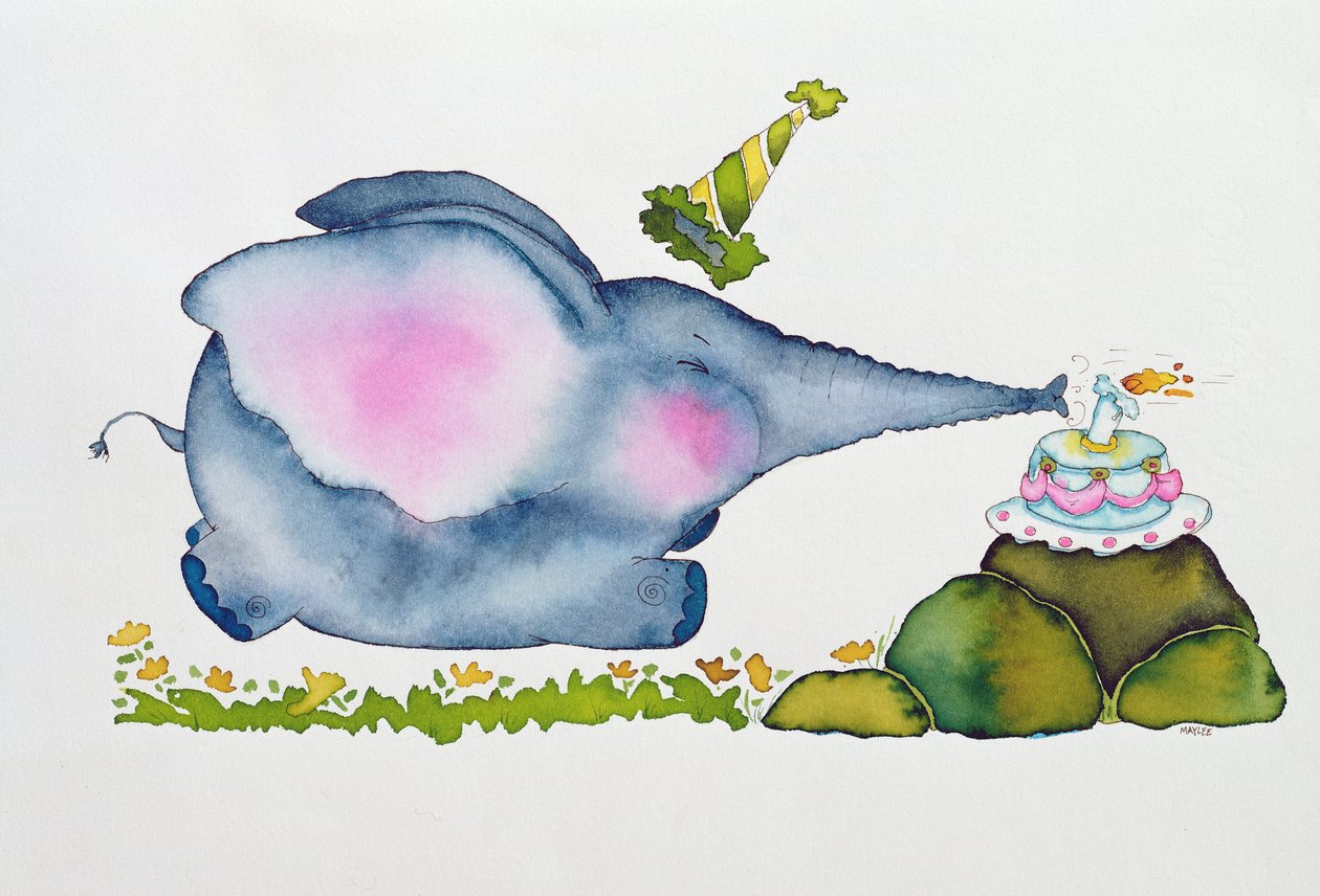 Elefante di compleanno, 1998 da Maylee Christie