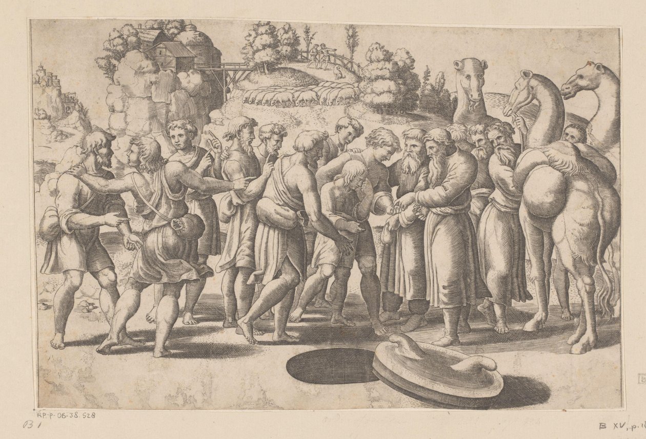Giuseppe venduto dai suoi fratelli da Meester van de Dobbelsteen