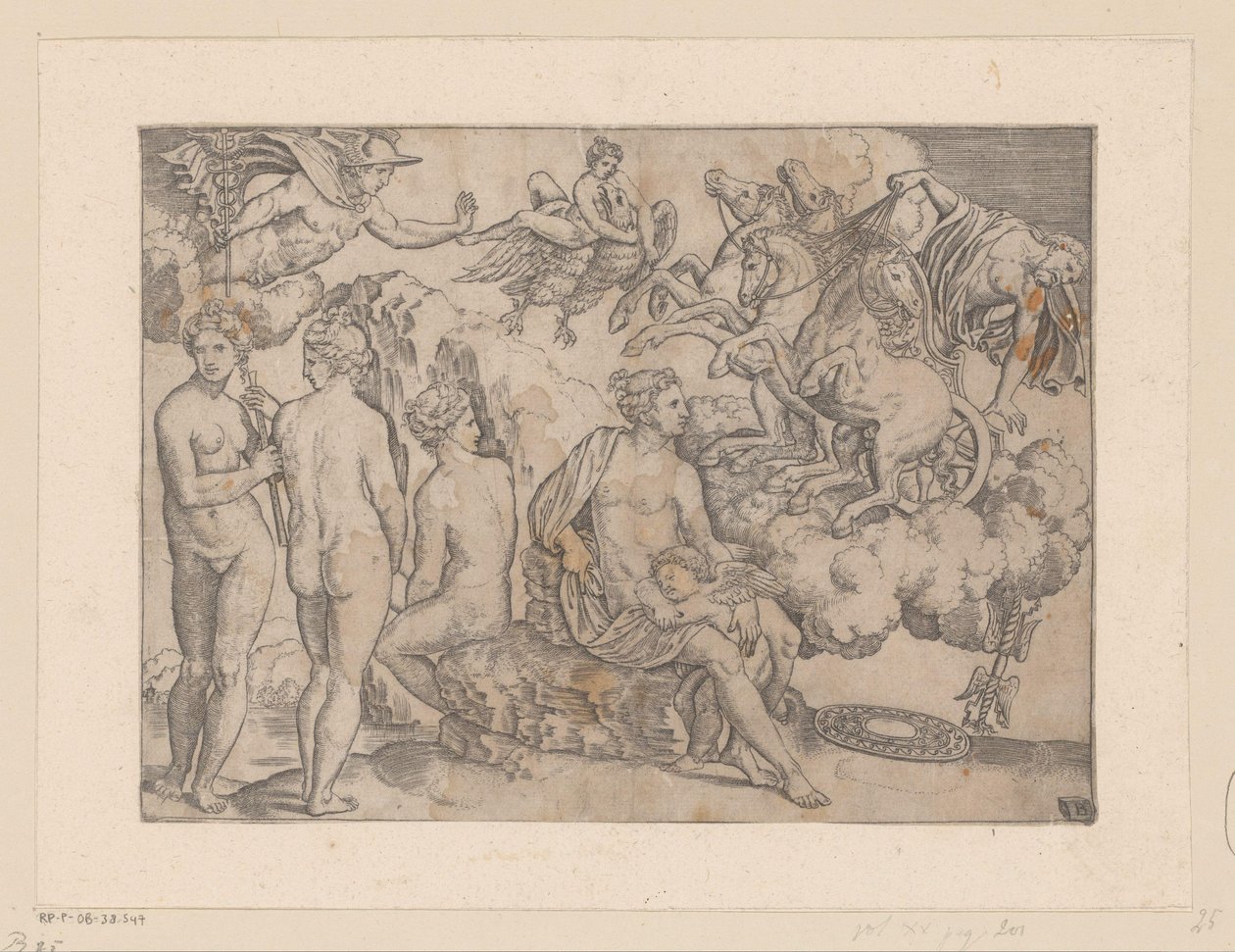 Venere con Amore e Giove con Ganimede da Meester van de Dobbelsteen