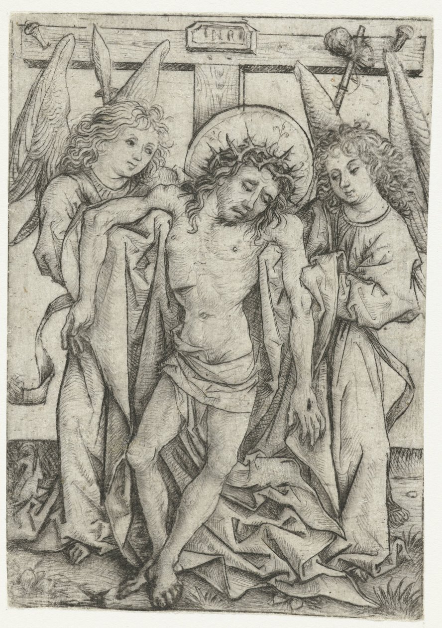 Il corpo di Cristo sostenuto da due angeli da Meester van het Amsterdamse Kabinet