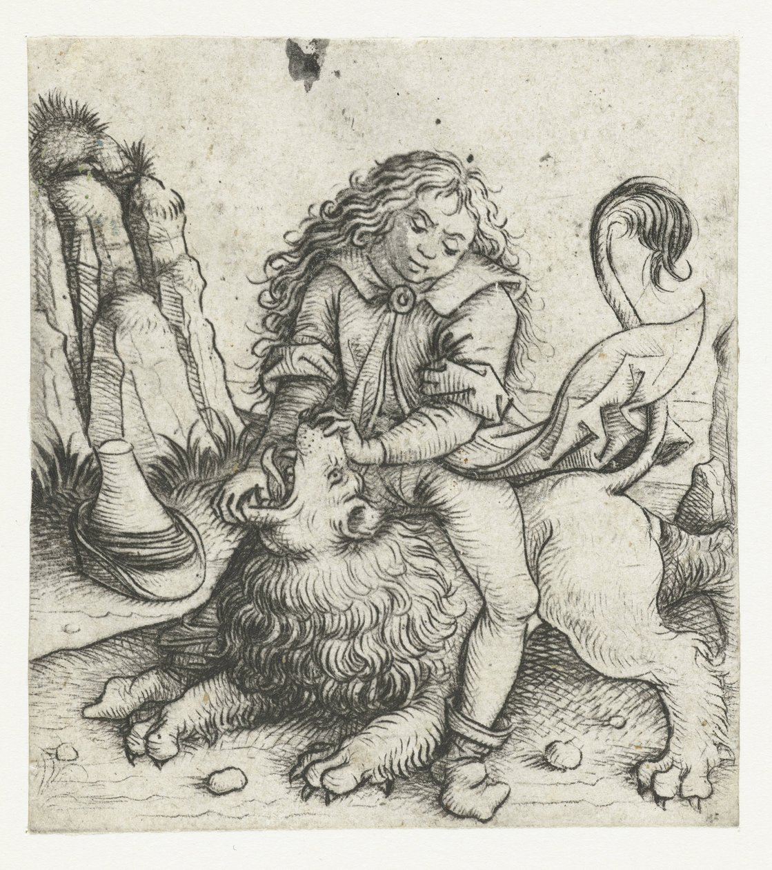 Sansone sconfigge il leone (serie: Storia di Sansone) da Meester van het Amsterdamse Kabinet