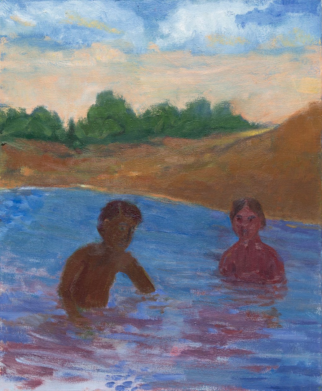 Nuotata serale, 2017 (olio su tela) da Megan Williamson