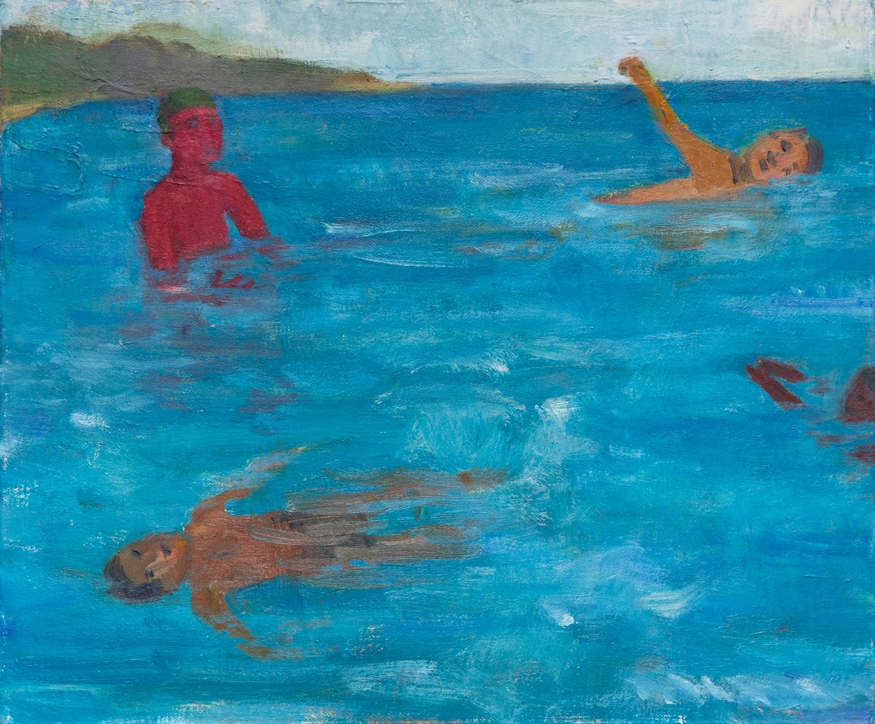Quattro nuotatori, 2017 (olio su tela) da Megan Williamson