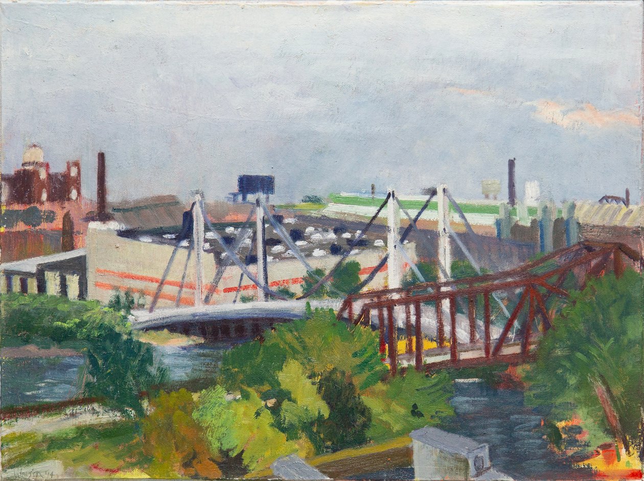 Guardando a ovest sul ramo nord, 2014 (olio su tela) da Megan Williamson
