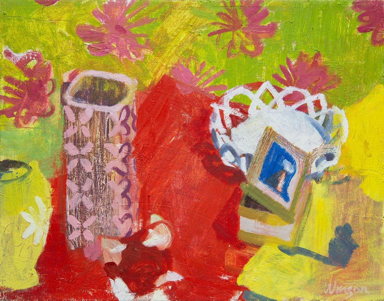 Natura morta con cestino bianco, 2006 (olio su tela) da Megan Williamson