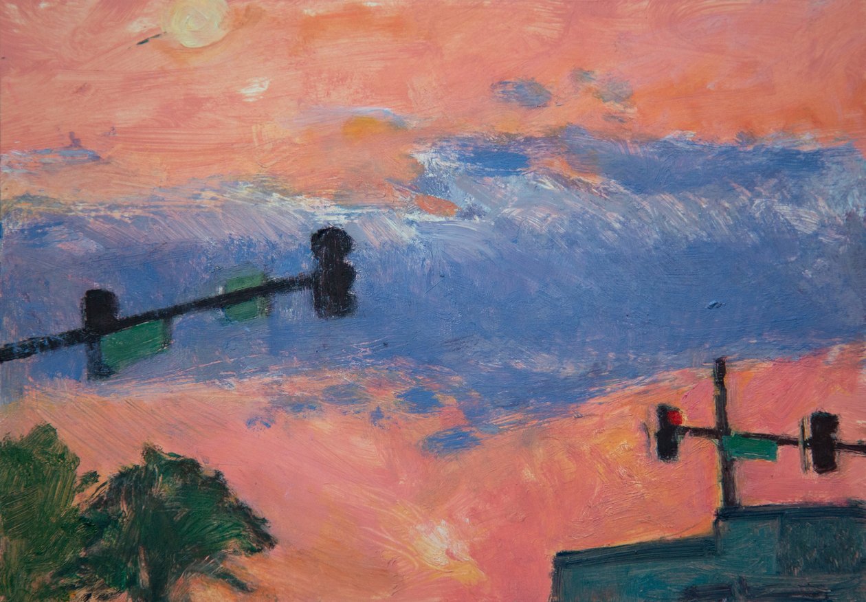 Senza titolo (Serie del cielo), 2021 (olio su tela) da Megan Williamson