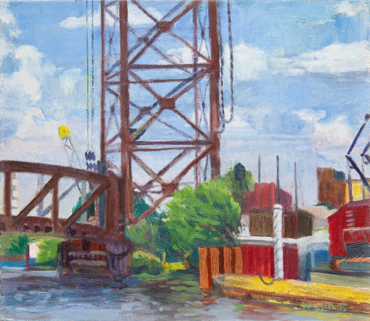 Vista dal parco commemorativo di Ping Tom, 2015 (olio su tela) da Megan Williamson