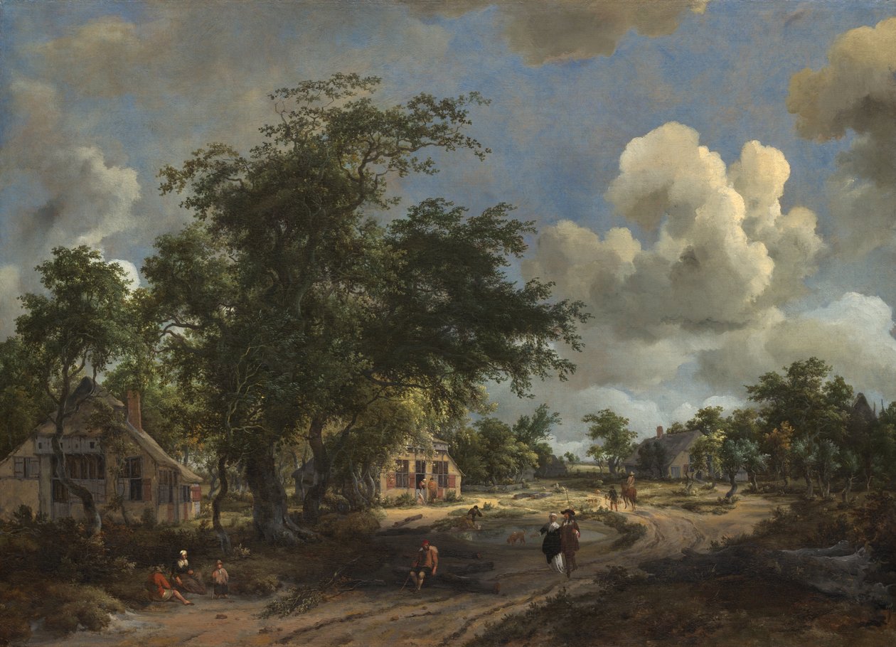 Veduta su una strada principale da Meindert Hobbema
